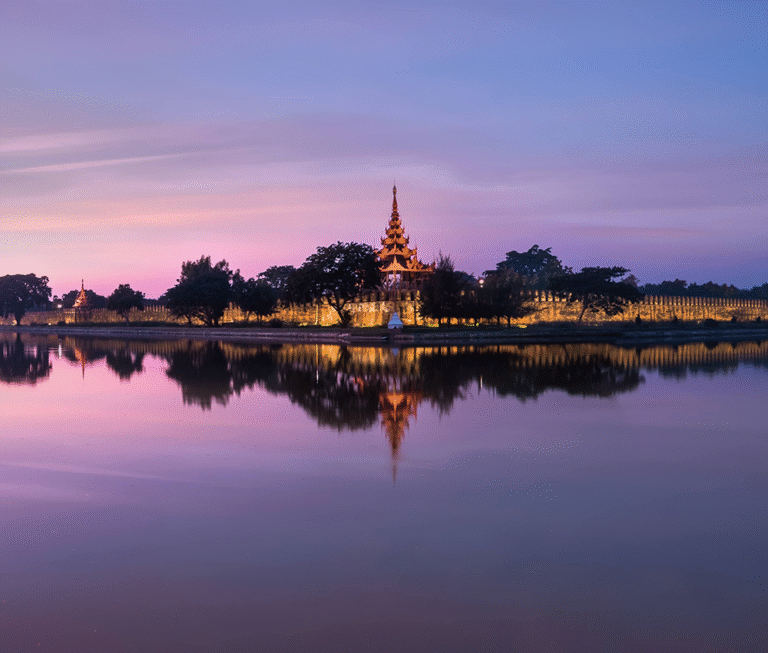 Night View of Mandalay Royal Palace